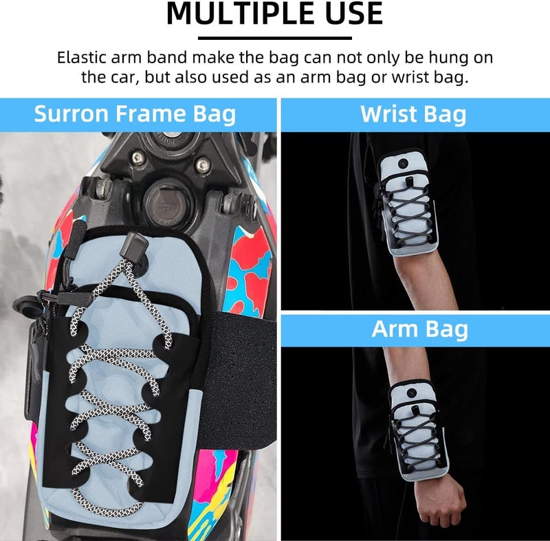 URLWALL Storage Frame Bag For Sur-ron LBX/Tuttio Soleil 01/Ultra Bee/Segway/Talaria Sting/E Ride Pro S SS SR, Dirt Bike Front Frame Bag Arm Strap Bag Battery Cover Bag for Mobile Phone, Card, Earphone - Image 5